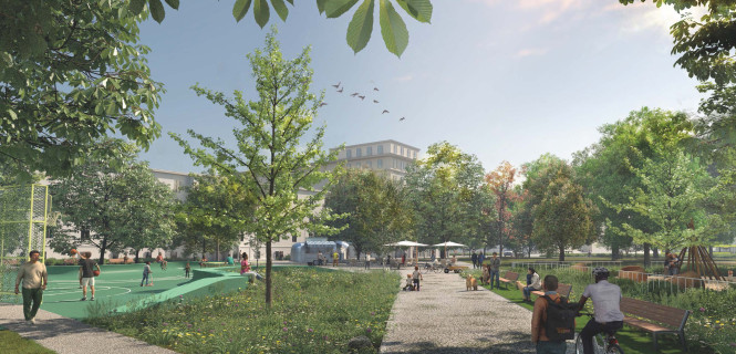 Neugestaltung der Grün- und Freiflächen Koppenstraße/Palisadenstraße