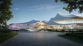 Zhejiang Shaoxing Shangyu District Cao’e River Culture and Art Centre, Shaoxing, China | Zaha Hadid Limited (trading as Zaha Hadid Architects) and Central-South Architectural Design Institute Co., Ltd | Render by Tegmark