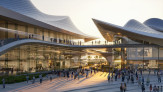 Zhejiang Shaoxing Shangyu District Cao’e River Culture and Art Centre, Shaoxing, China | Zaha Hadid Limited (trading as Zaha Hadid Architects) and Central-South Architectural Design Institute Co., Ltd | Render by Atchain