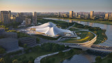 Zhejiang Shaoxing Shangyu District Cao’e River Culture and Art Centre, Shaoxing, China | Zaha Hadid Limited (trading as Zaha Hadid Architects) and Central-South Architectural Design Institute Co., Ltd | Render by Atchain