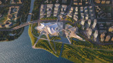 Zhejiang Shaoxing Shangyu District Cao’e River Culture and Art Centre, Shaoxing, China | Zaha Hadid Limited (trading as Zaha Hadid Architects) and Central-South Architectural Design Institute Co., Ltd | Render by Atchain