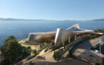 Centre of Mediterranean Culture, Reggio Calabria, Italy | Zaha Hadid Architects, London | Ariel render by NightNurse