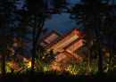 Gelephu International Airport, Gelephu, The Kingdom of Bhutan | BIG Bjarke Ingels Group | Concept entrance night by BIG